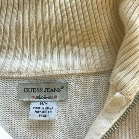Guess Jens - Long Sleeve white Pullover Sweater shirt with zipper - Men - Medium - Picture 2 of 6